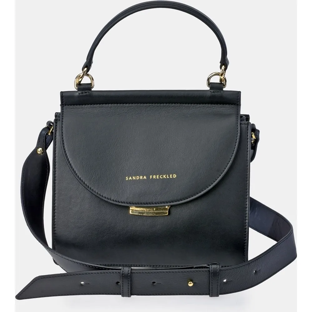 Bolso de mano con solapa en piel lisa - Sandra Freckled - FashionsVida