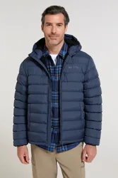 Seasons Mens Fur Lined Padded Jacket - Navy - Navy - Size: 3XL