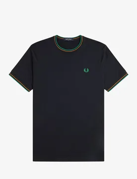Mens T-Shirt In Black Cotton - Size Medium - Fred perry - FashionsVida