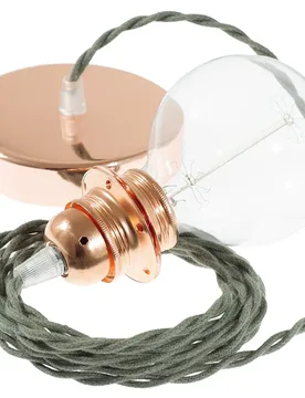 Cables Lampe Suspendue Pendel Pour Abat-jour Tc63 Diy 50 Cm Greyish Green / Copper One Size - Creative - FashionsVida