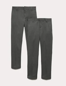 Pack Boys' Slim Fit Slim Leg School Trousers Grey male - M&S - FashionsVida