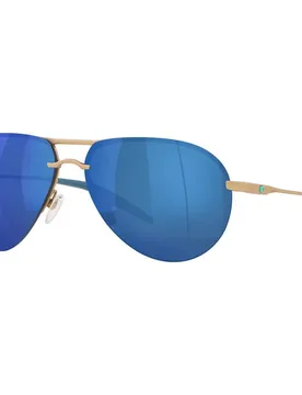 Helo Mirrored Polarized Sunglasses Matte Champagne Blue Mirror 580P/CAT3 Men - Costa - FashionsVida