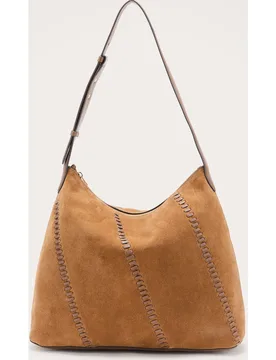 Bolso shopper de ante con pasadas piel - Latouche - FashionsVida