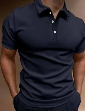 New Summer Men's Classic Street Style daily casual solid color lapel comfortable breathable short-sleeved POLO shirt - Aliexpress - FashionsVida