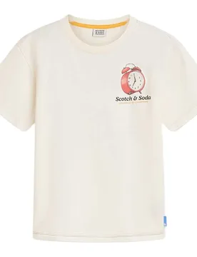 Maglietta A Maniche Corte 1868 Relaxed Fit Eggnog 6 Anni - Scotch & Soda - FashionsVida