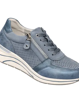 Leder-Keilsneaker "Sandra" blau 41 Damen - wonderwalk - FashionsVida