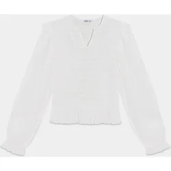 Top de mujer fruncido con volantes