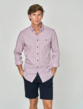 Camisa fil a fil cuadros - Spagnolo - FashionsVida