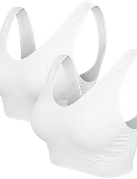 Wäsche-Set - Ladies Pads Sport Bra 2er Pack - XS bis 5XL - für Damen - Größe 5XL - weiß - Frauen - female - Urban classics - FashionsVida