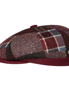 Carlento Patchwork Flat Cap by - red - Herren - Size: 61 cm - Lierys - FashionsVida