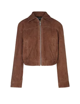 Chaqueta de cuero SUE marrón 44 - Studio - FashionsVida