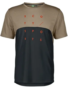 Maglia A Maniche Corte Trail Flow Dri Toast Beige / Black - Scott - FashionsVida