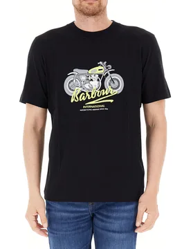 Barbour T-shirt girocollo NERO M - Barbour - FashionsVida