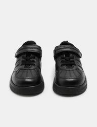 Kids' Leather Riptape School Shoes (8 Small - 2 Large) Black male