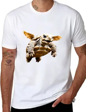 A Sulcata tortoise flies with a smiling face T-Shirt anime tshirt t shirt for man T-Shirt - Aliexpress - FashionsVida