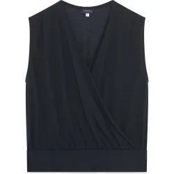 Camiseta de mujer sin mangas con escote pico