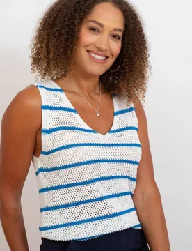 Women's Hermitage Knit Vest Top in Cream Size: XL - Cream - Size: XL - Kite - FashionsVida