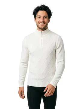 Alan Half Zip Sweater Off White M Men - Sea Ranch - FashionsVida