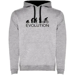 Felpa Con Cappuccio Evolution Bike Two-colour Heather Grey / Black