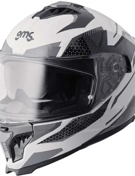 Casco Moto Integrale Gelero bianco grigio grigio scuro taglia S - gms - FashionsVida