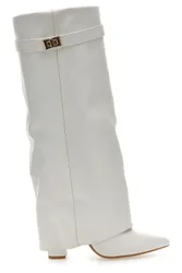 Stivali bianchi con tacco a blocco P756 41