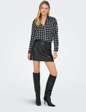 Falda mini con cintura alta y cierre lateral - Only - FashionsVida