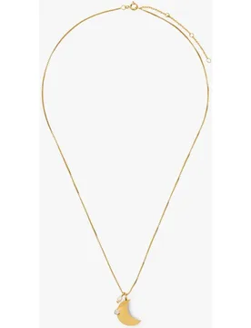 Collar con baño de oro de 18 k corto con abalorio de luna decorativa y circonitas - Parfois - FashionsVida