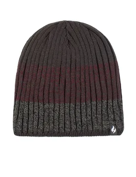 Mens 1 Pack SOCKSHOP Linden Stripe Hat Charcoal One Size - Grey - Size: One Size - Heat Holders - FashionsVida