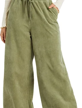 Pantalon en velours côtelé - Lekeitio Pant Knit Oil Green en Coton - Taille S - Vert - Roxy - FashionsVida