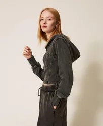 Sweat-shirt bustier avec capuche