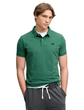 Polo à Manches Courtes Classic Pique Light Fern Green S - Superdry - FashionsVida