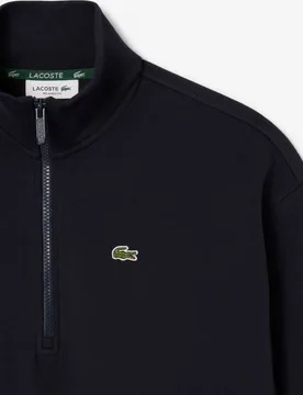 Sudadera de mujer de piqué de cuello alto con cremallera en blanco - Lacoste - FashionsVida