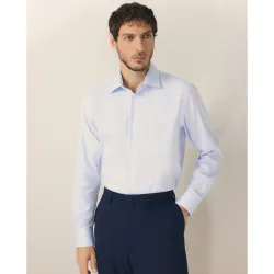 Camisa vestir hombre lisa popelín fácil plancha