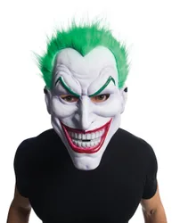 Joker-Maske mit Perücke Hallowen weiss-grün
