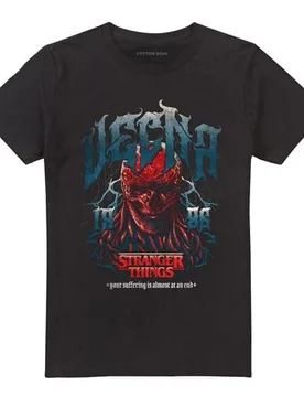 T-Shirt - Vecna Evil Band 86 - S bis XXL - für Männer - Größe XL - schwarz - Lizenzierter Fanartikel - Männer - male - Stranger Things - FashionsVida