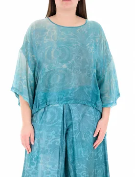 Blusa in viscosa TURCHESE 01 - ELENA MIRO' - FashionsVida