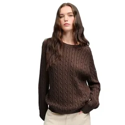 Pull Slouchy Cable Chocolate Brown Marl S