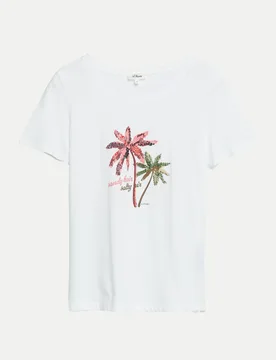 RED LABEL Regular-Fit T-Shirt mit Frontprint Weiß 44 - S. Oliver - FashionsVida