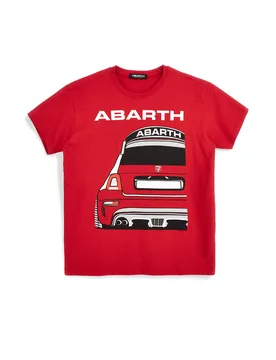 T-shirt rosso in cotone con stampa sul petto AH26SS056 S - Abarth - FashionsVida