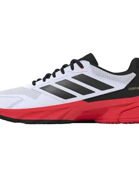 Courtjam Control 3 Hard Court Shoes Cloud White / Core Black / Lucid Red UK 6 - Adidas - FashionsVida