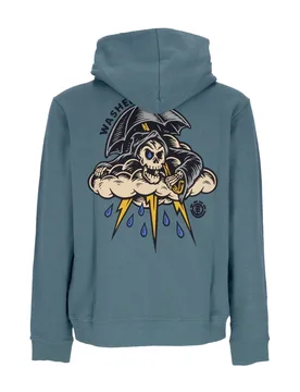 Felpa Leggera Cappuccio Uomo Summon Hoodie X Timber North Atlantic Blue - Element - FashionsVida
