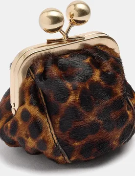 Monedero de mujer 100% piel con cierre de botón y estampado animal print - Parfois - FashionsVida