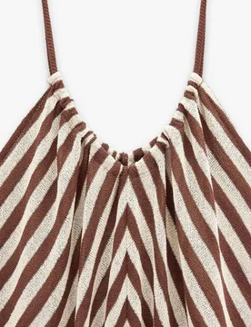 Vestido largo de tirantes con estampado de rayas - Parfois - FashionsVida