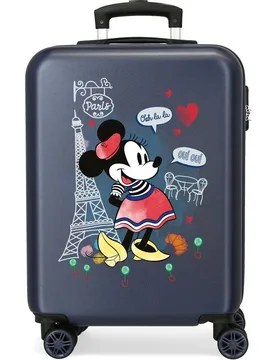 Maleta infantil 2 ruedas multidireccionales Minnie Around The World rígida con capacidad de 34L - Disney - FashionsVida