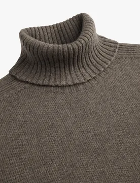 PULLOVER ROLL NECK BROWN male - M - FashionsVida