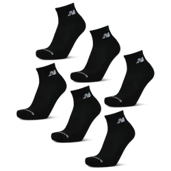 Quarter 6 Pack Unisex Socks - Black - Size 4.5-6 - Cotton - Black - Size: 4.5-6