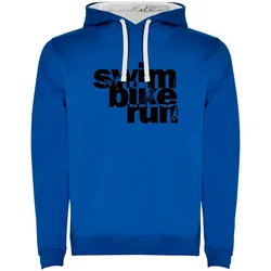 Felpa Con Cappuccio Word Triathlon Two-colour Royal Blue / White