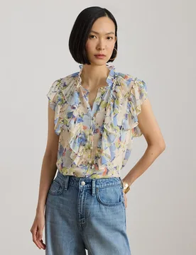 Blusa de mujer con volantes y estampado - Lauren Ralph Lauren - FashionsVida