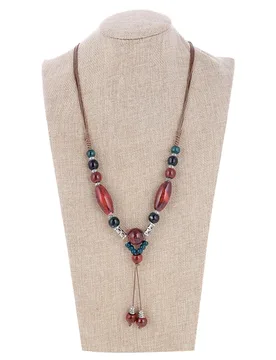 LOVBEAFAS Bohemian Ceramic Beads Maxi Long Adjustable Necklace for Women Ethnic Vintage Tassel Collier Femme Necklace Jewelry - Aliexpress - FashionsVida