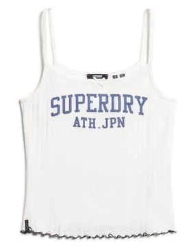 T-shirt Sans Manches Ath Ess Graphic Pointele Off White S - Superdry - FashionsVida